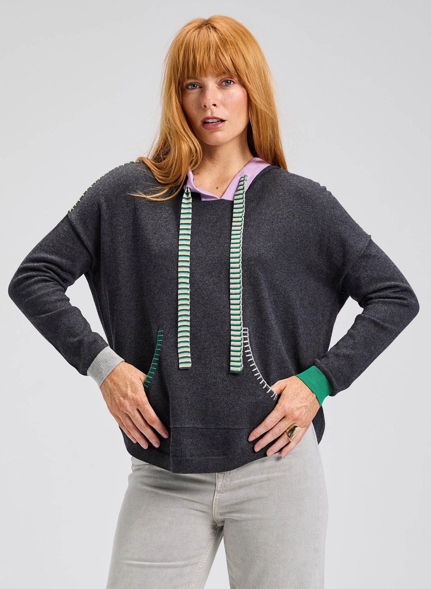 Zaket & Plover Zaket & Plover - Joey Pocket Hoodie - Charcoal available at The Good Life Boutique