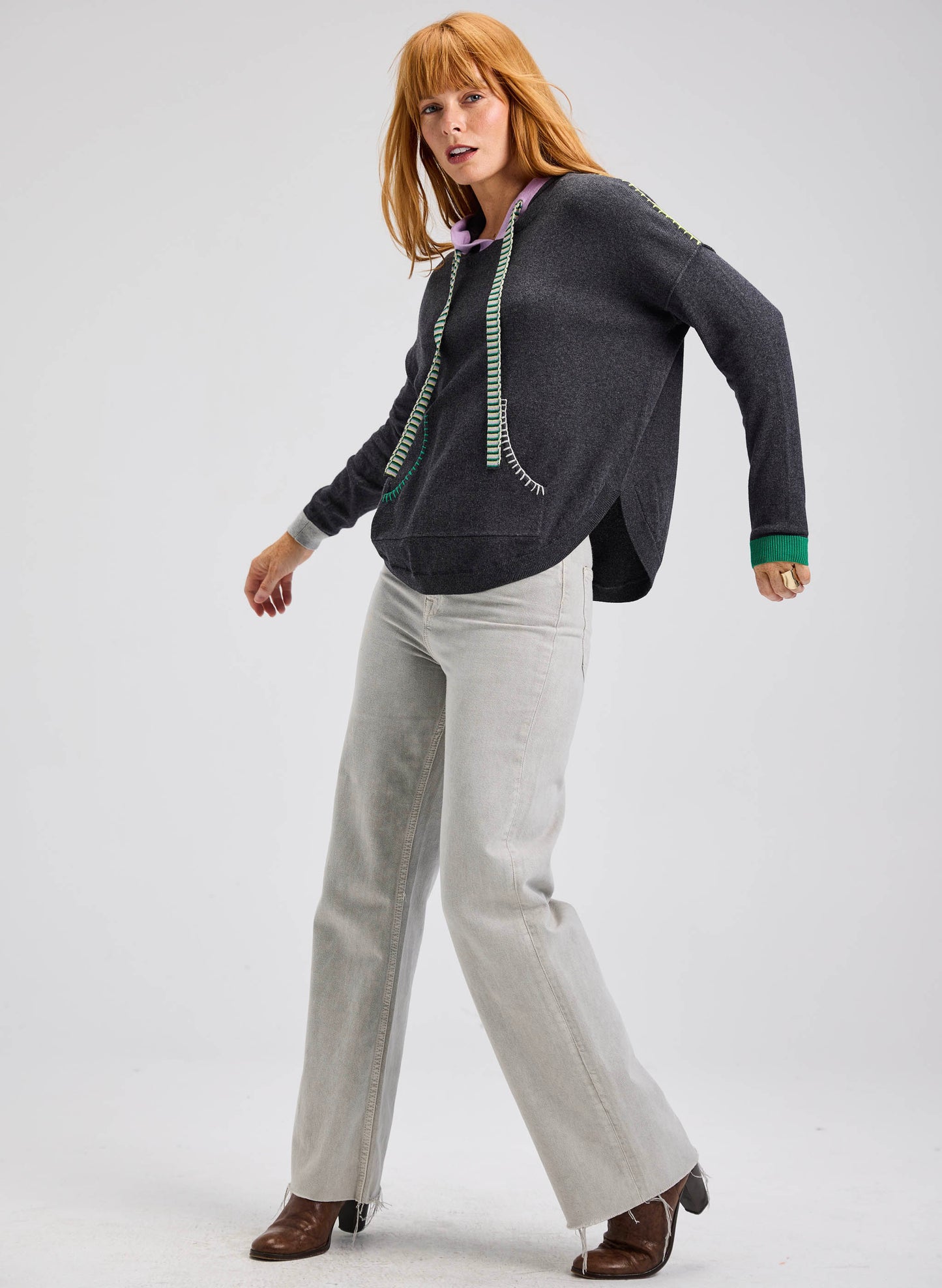 Zaket & Plover Zaket & Plover - Joey Pocket Hoodie - Charcoal available at The Good Life Boutique