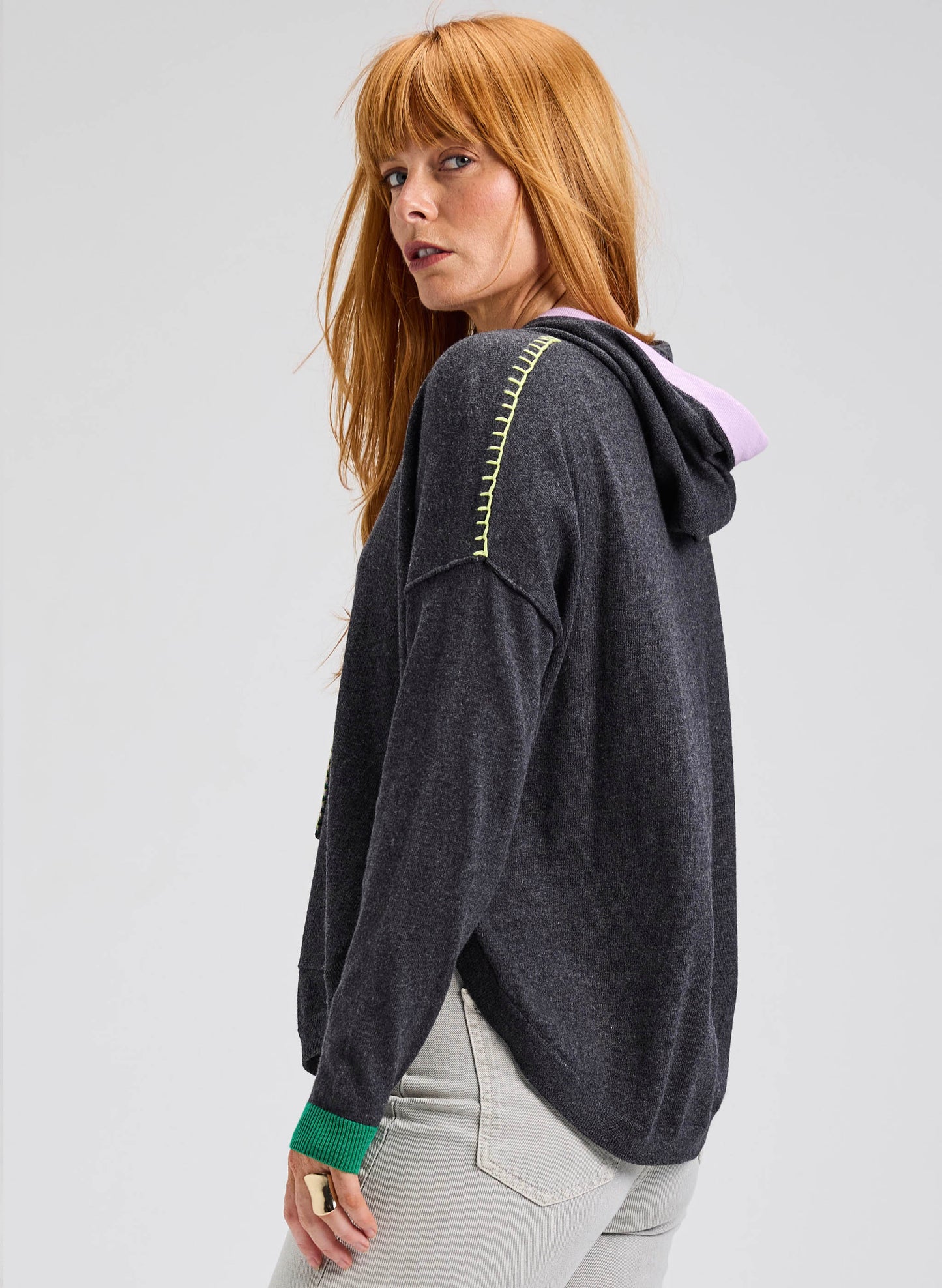 Zaket & Plover Zaket & Plover - Joey Pocket Hoodie - Charcoal available at The Good Life Boutique