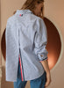 Joh Apparel Joh - Jasmine Cotton Poplin Top - Blue available at The Good Life Boutique