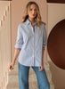 Joh Apparel Joh - Jasmine Cotton Poplin Top - Blue available at The Good Life Boutique