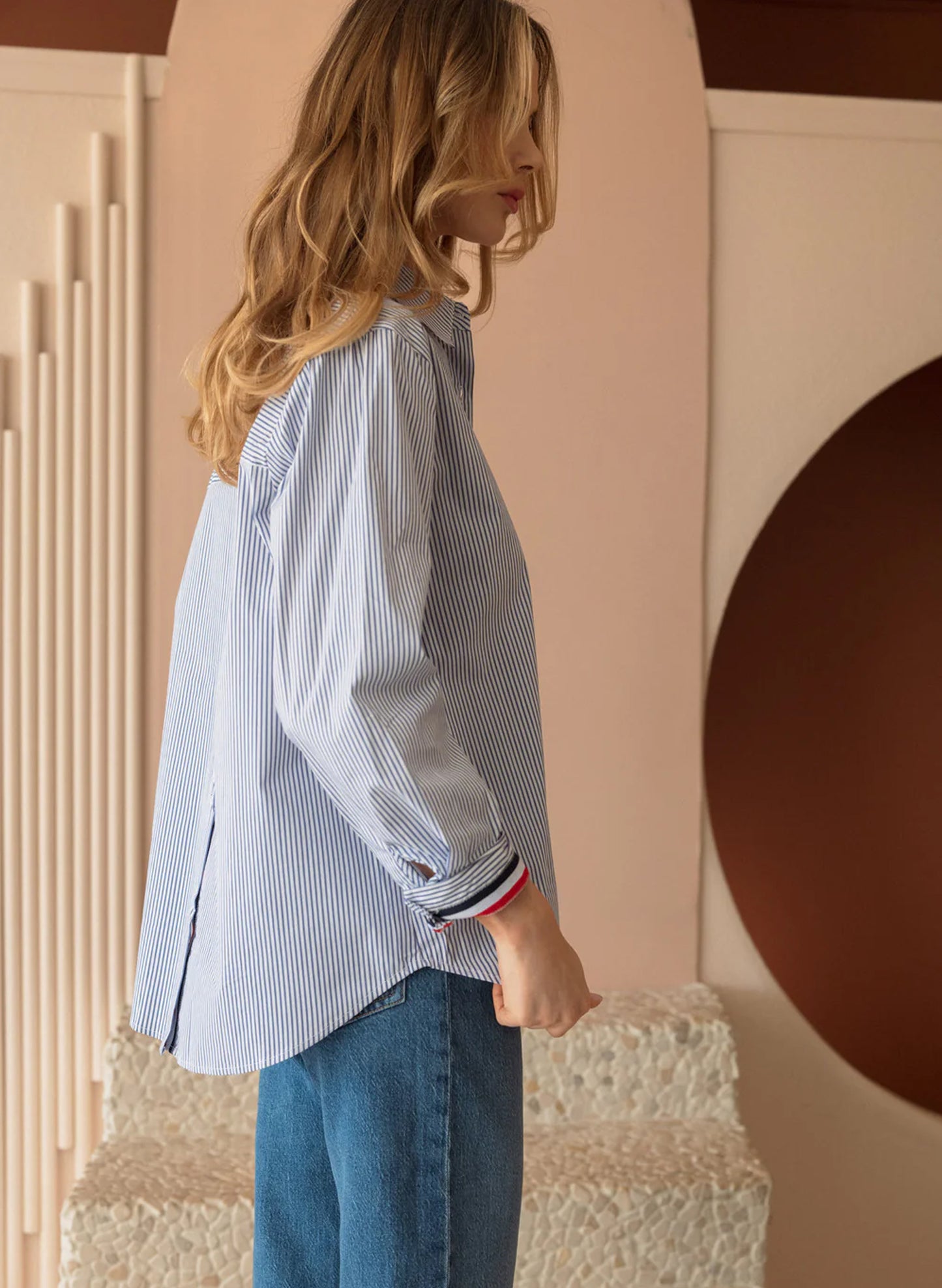 Joh Apparel Joh - Jasmine Cotton Poplin Top - Blue available at The Good Life Boutique