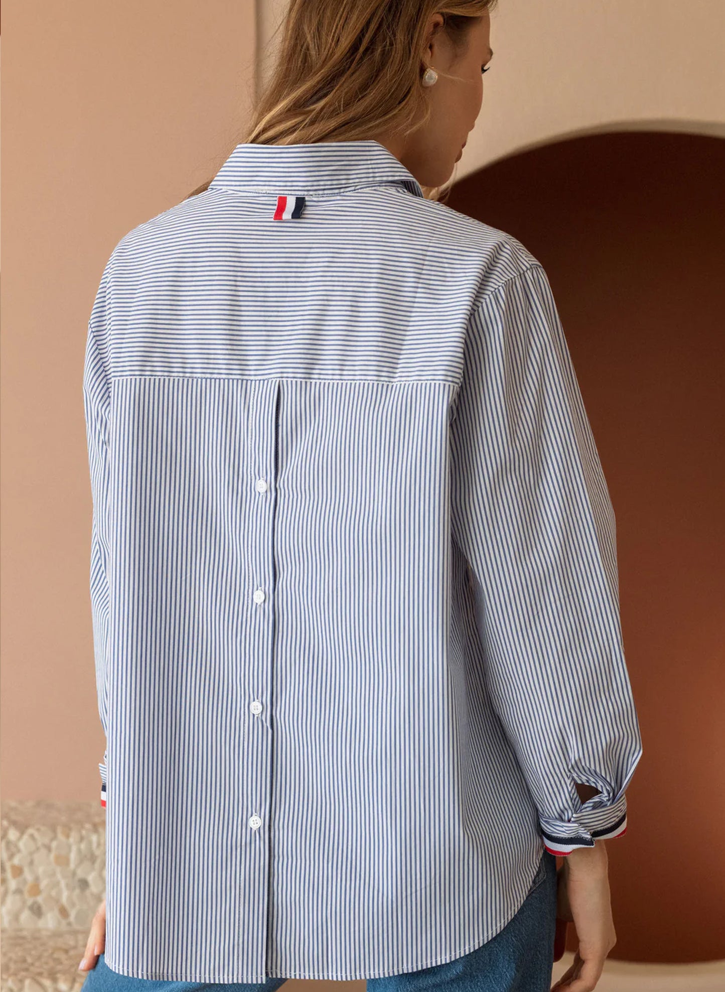 Joh Apparel Joh - Jasmine Cotton Poplin Top - Blue available at The Good Life Boutique