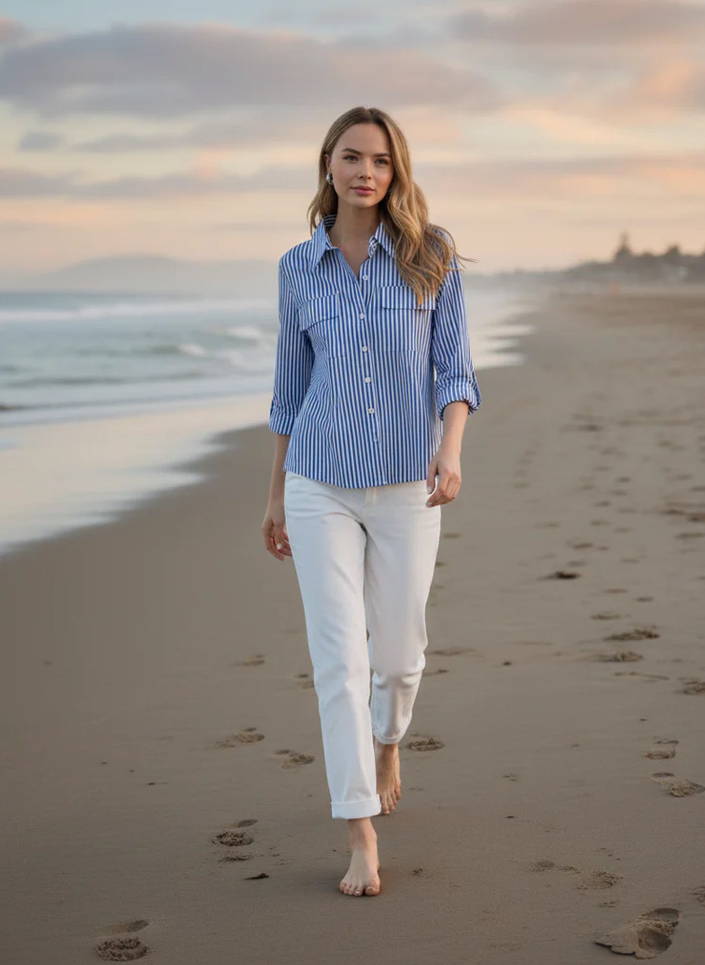 Joh Apparel Joh - Jenn Top - Blue available at The Good Life Boutique