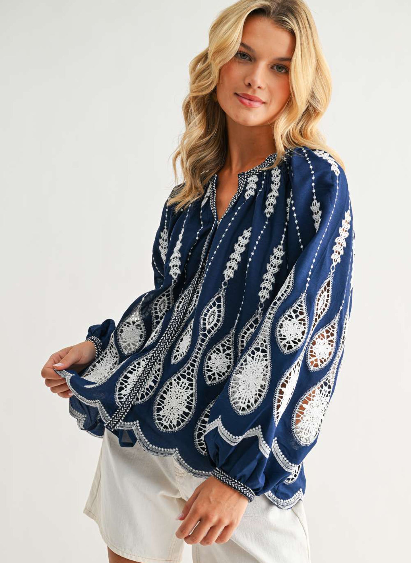 Joh Apparel Joh - Josey Top - Navy available at The Good Life Boutique