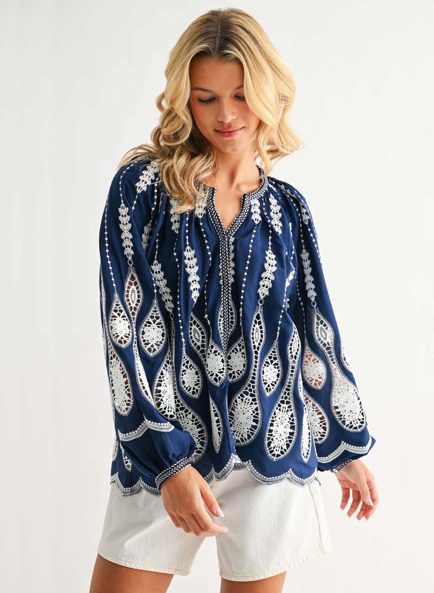 Joh Apparel Joh - Josey Top - Navy available at The Good Life Boutique