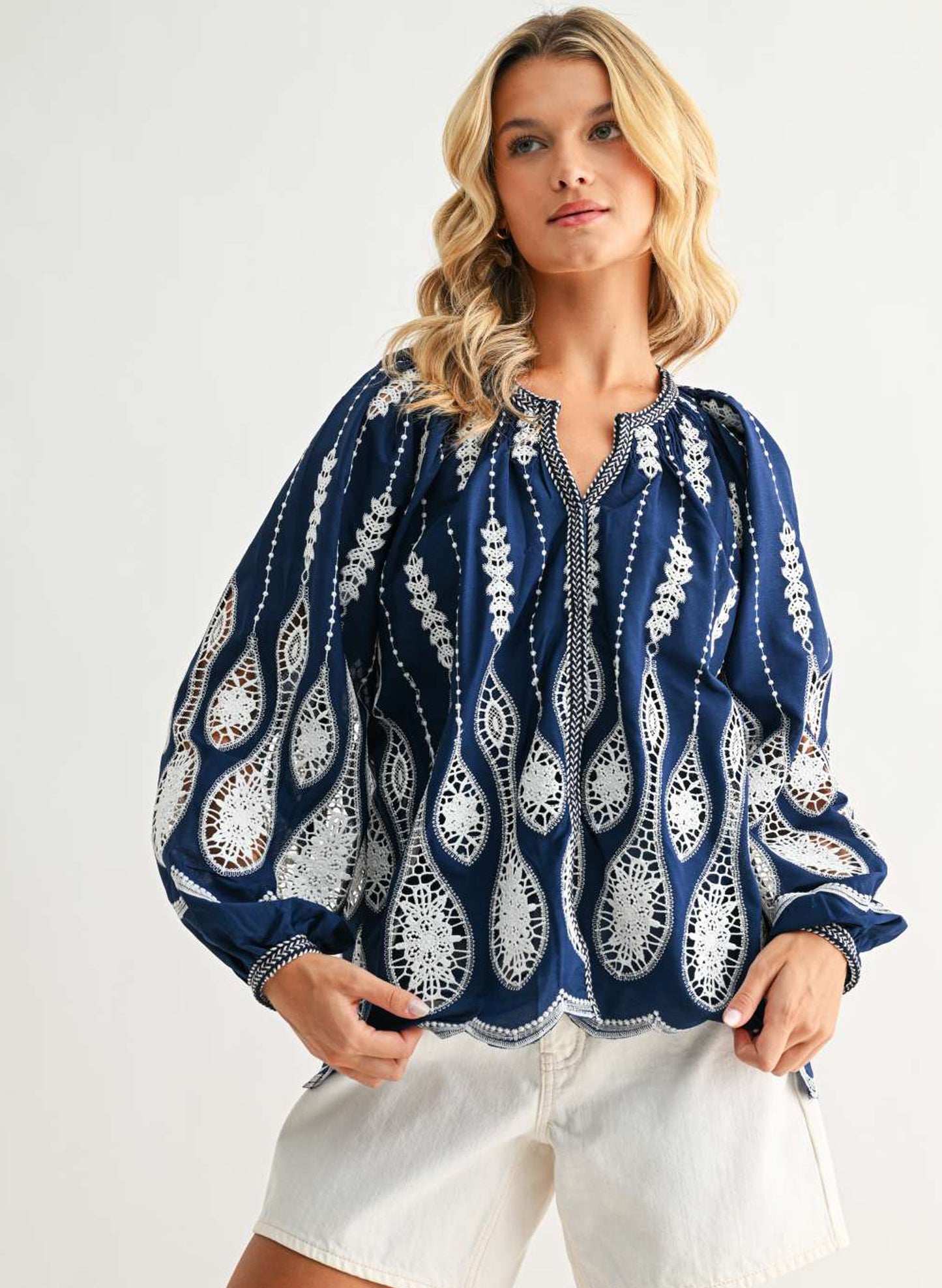 Joh Apparel Joh - Josey Top - Navy available at The Good Life Boutique