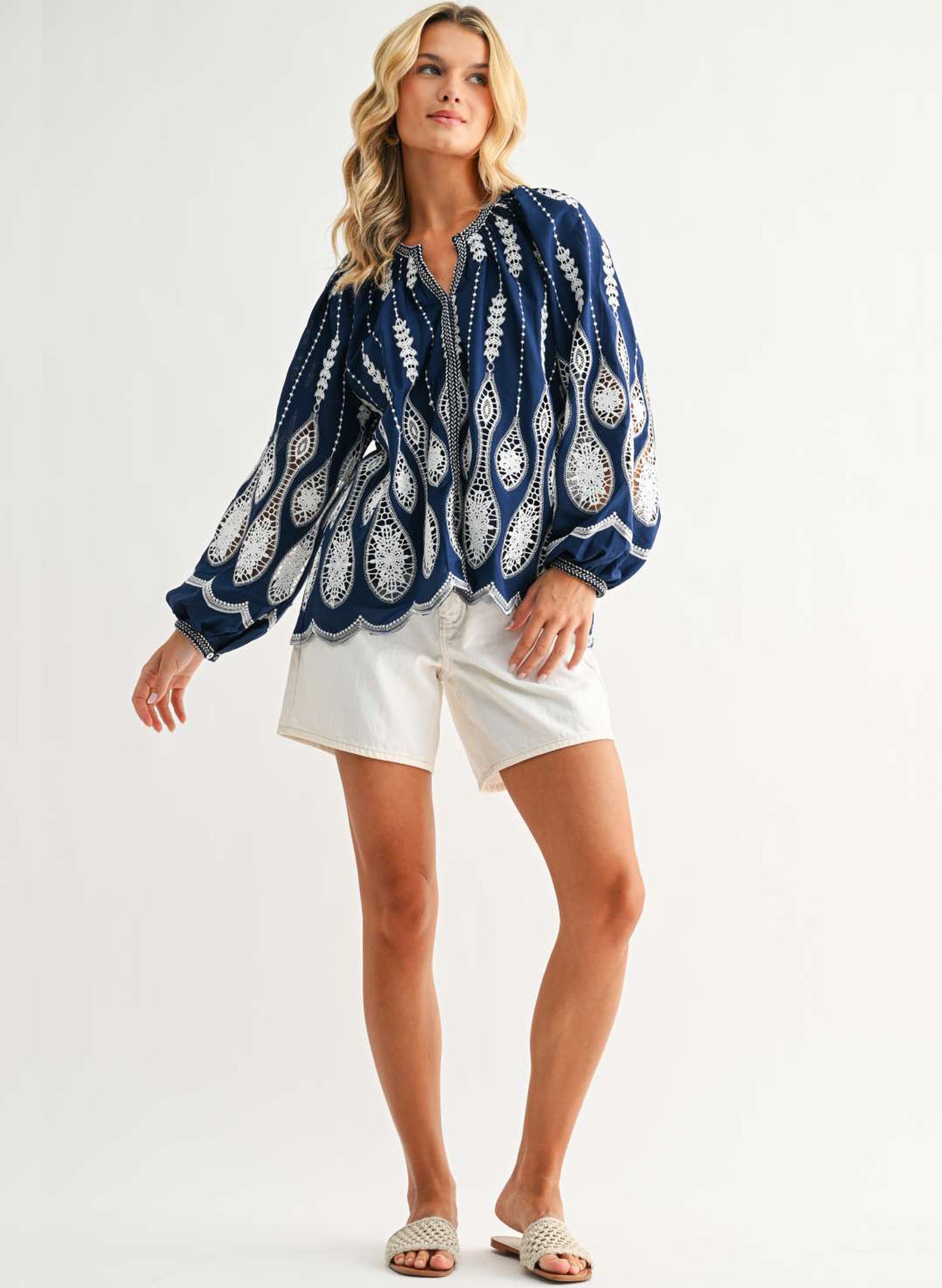 Joh Apparel Joh - Josey Top - Navy available at The Good Life Boutique