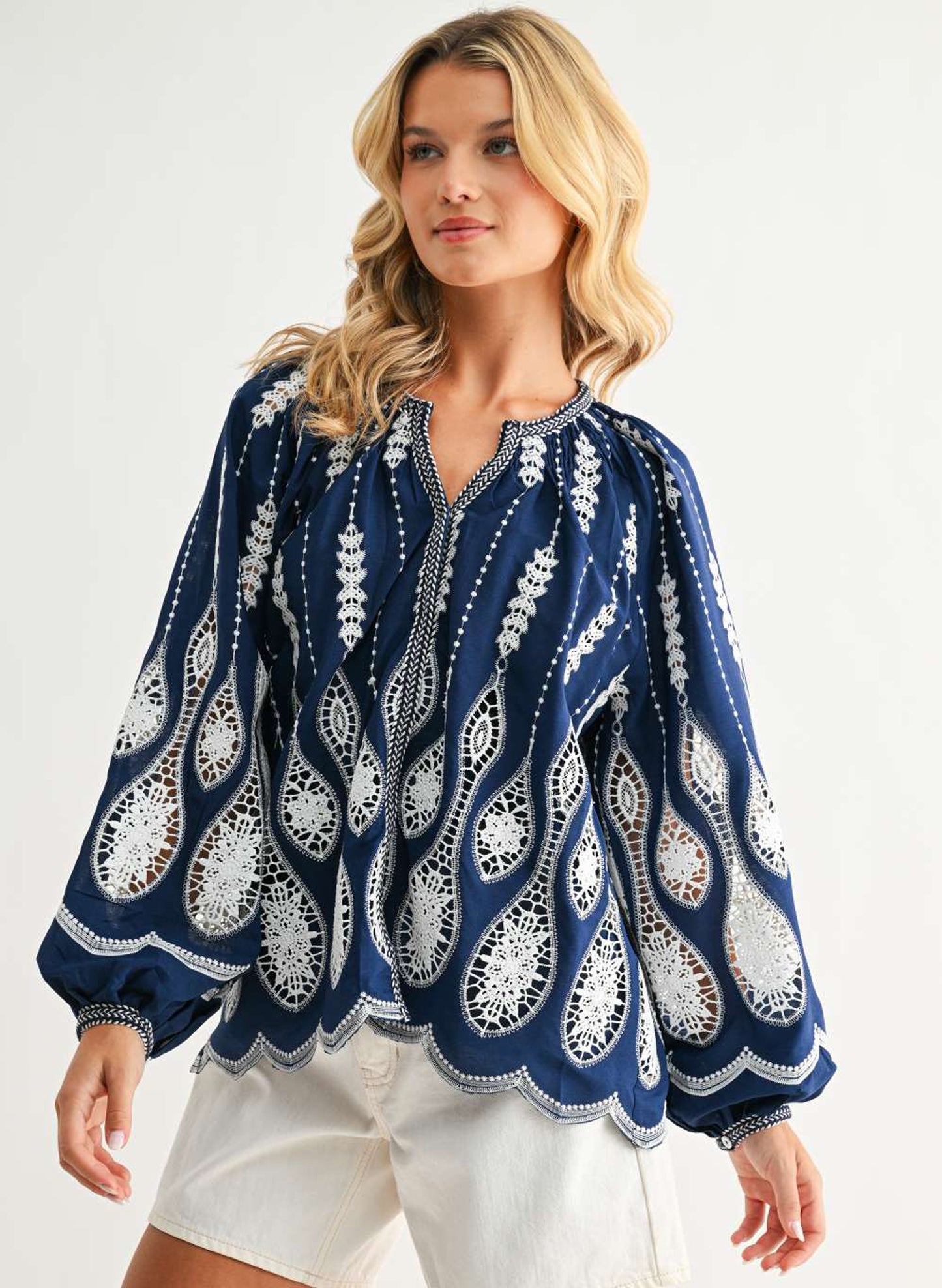 Joh Apparel Joh - Josey Top - Navy available at The Good Life Boutique
