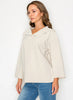 Joh Apparel Joh - Kourtney Crepe Knit Top - Beige available at The Good Life Boutique