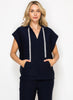 Joh Apparel Joh - Kyle Poncho Top With Sparkles - Navy available at The Good Life Boutique