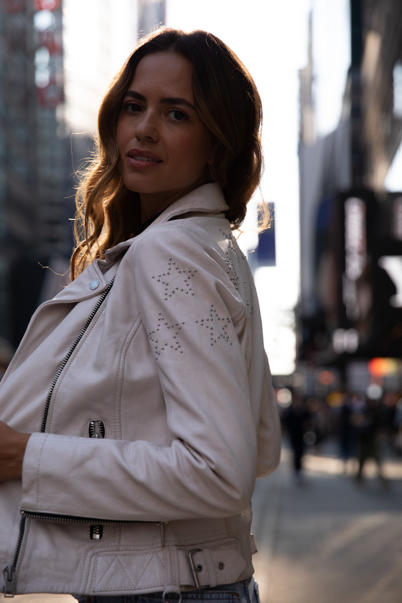 Mauritius Mauritius - Wana RF Woman's Leather Jacket - White available at The Good Life Boutique