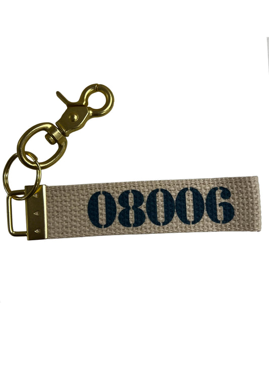 Rustic Marlin Zip Code Keychain - 08006 available at The Good Life Boutique