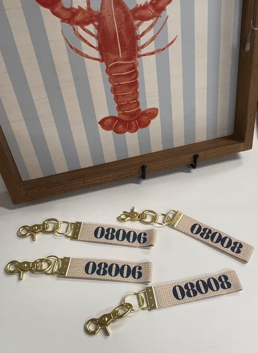 Rustic Marlin Zip Code Keychain - 08006 available at The Good Life Boutique