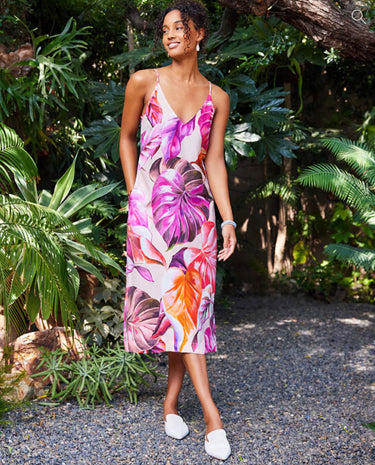 Karen Kane: Side Slit Midi Dress in Print M