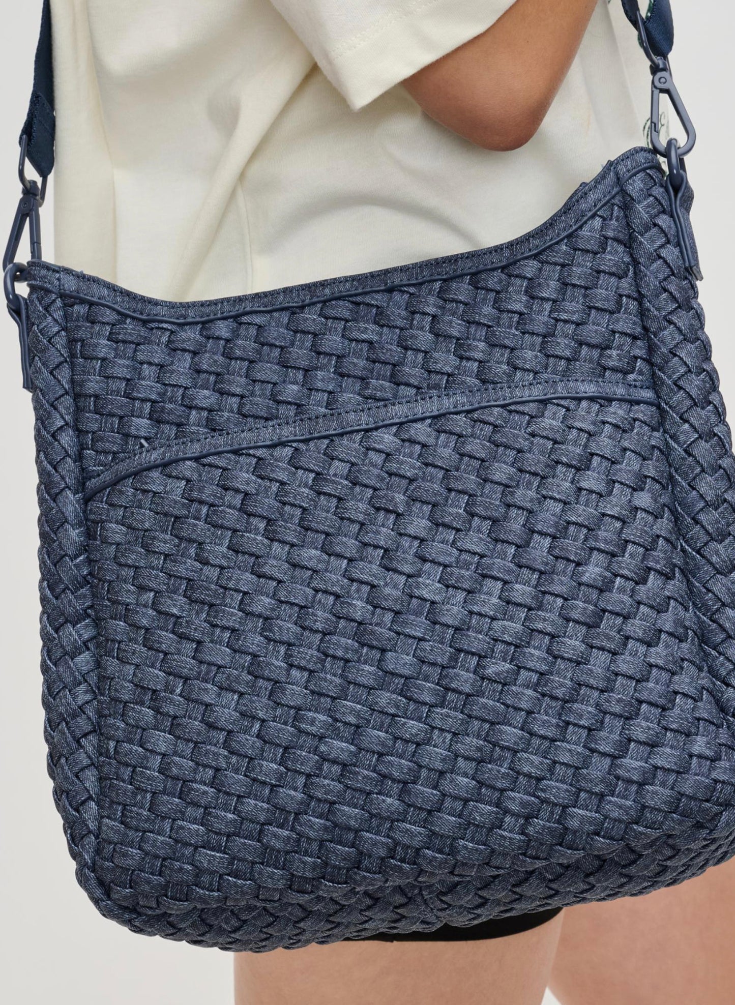 Sol & Selene Sol & Selene - Kismet - Woven Neoprene Crossbody - Dark Denim available at The Good Life Boutique