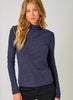 Mystree Knit Mock Neck Long Sleeve Top - Midnight Blue available at The Good Life Boutique