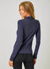 Mystree Knit Mock Neck Long Sleeve Top - Midnight Blue available at The Good Life Boutique
