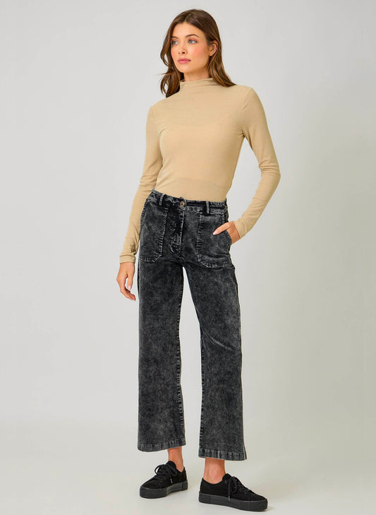 Mystree Knit Mock Neck Long Sleeve Top - Almond available at The Good Life Boutique