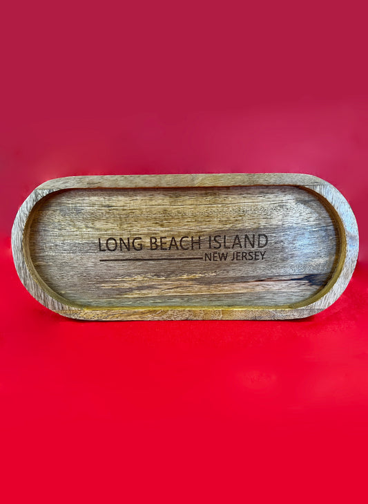 Long Beach Island Oval Wood Tray