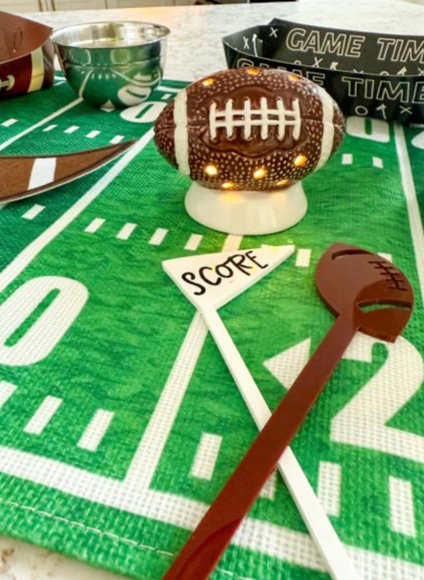 Mud Pie LED Football Sitter available at The Good Life Boutique