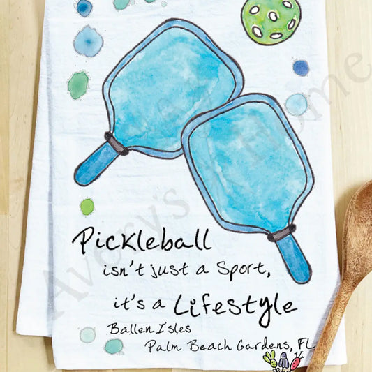 Avery's Home Pickleball Lifestyle Sport Kitchen Towel available at The Good Life Boutique