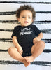 Love Bubby Little Feminist Short Sleeve Black Baby Bodysuit available at The Good Life Boutique