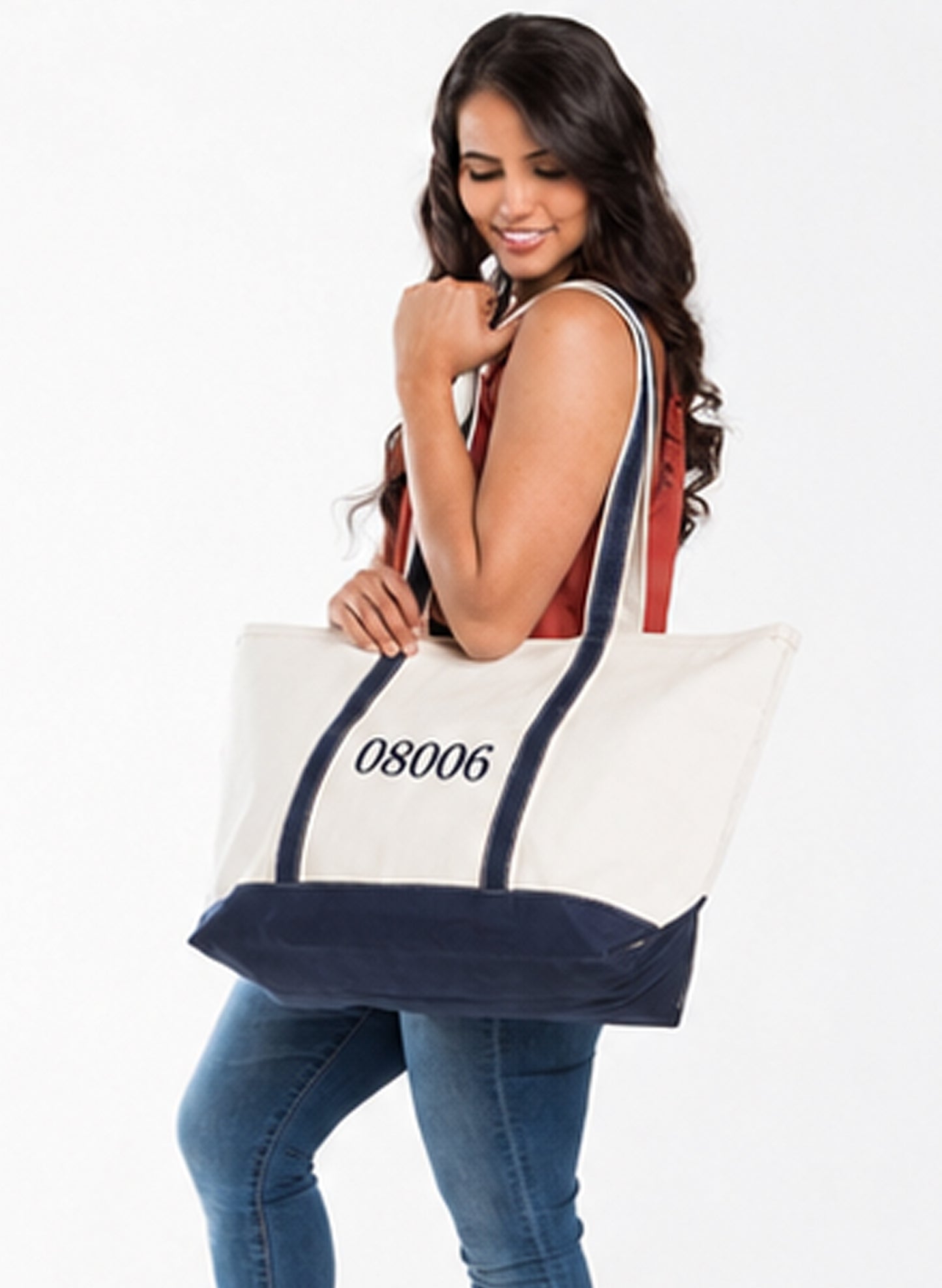 Large Classic Tote - Navy - 08006