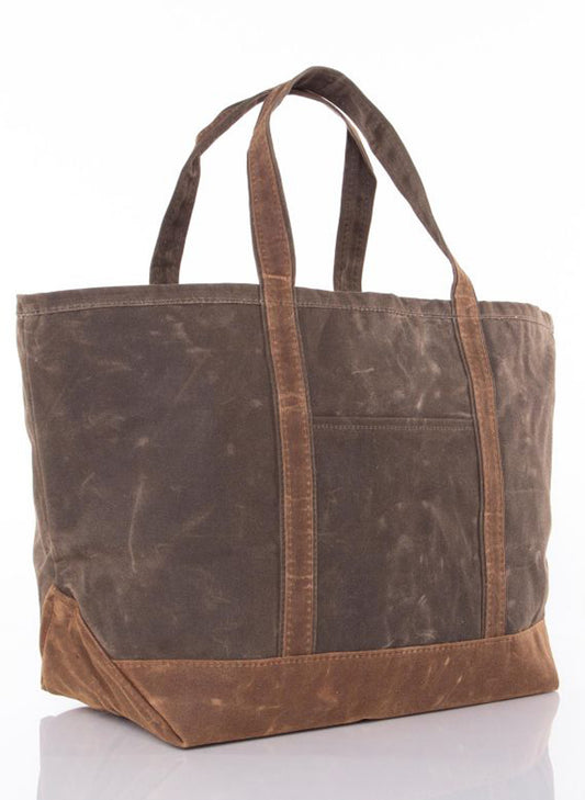 Waxed Large Classic Tote - Olive