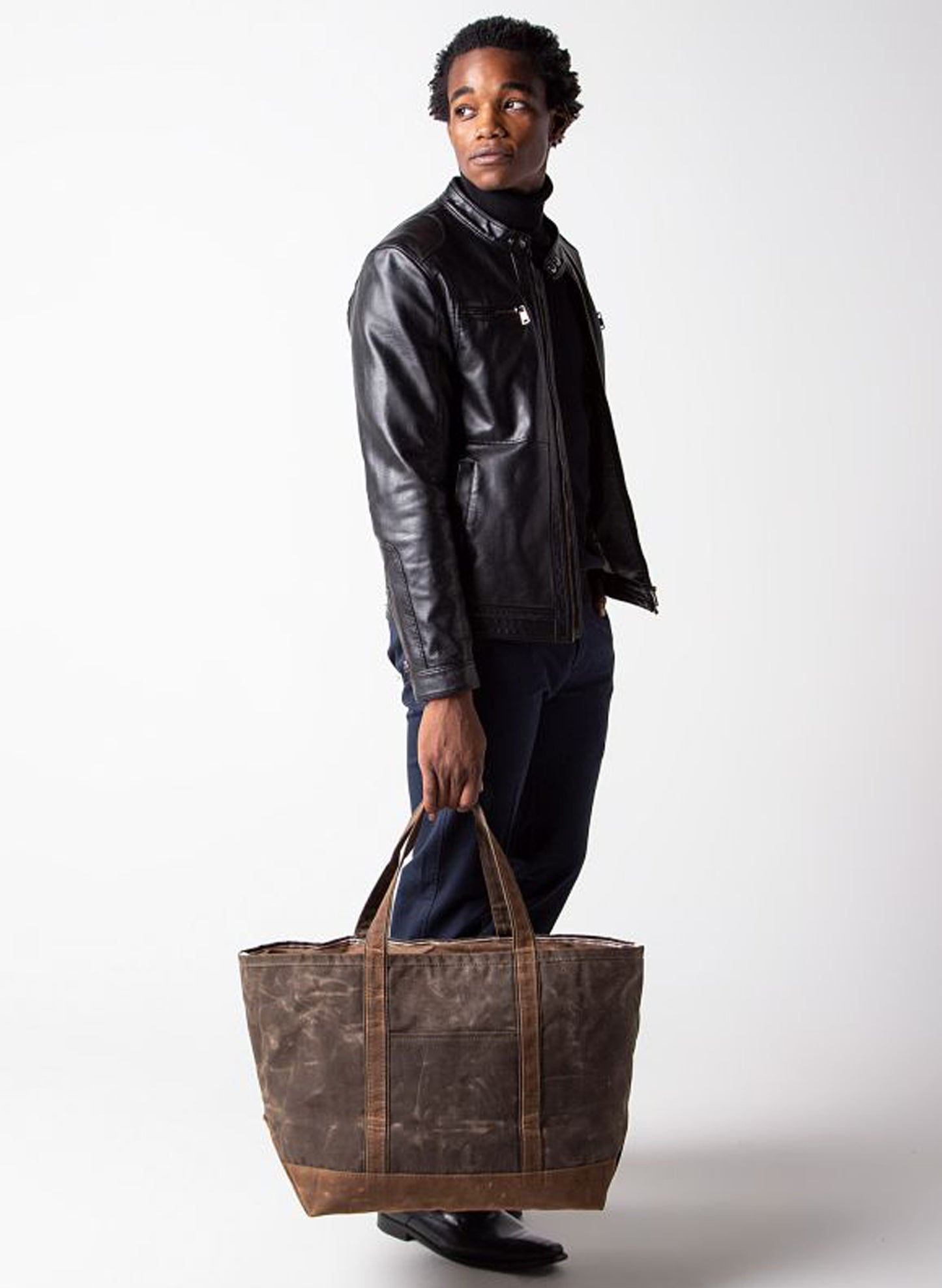 Waxed Large Classic Tote - Olive