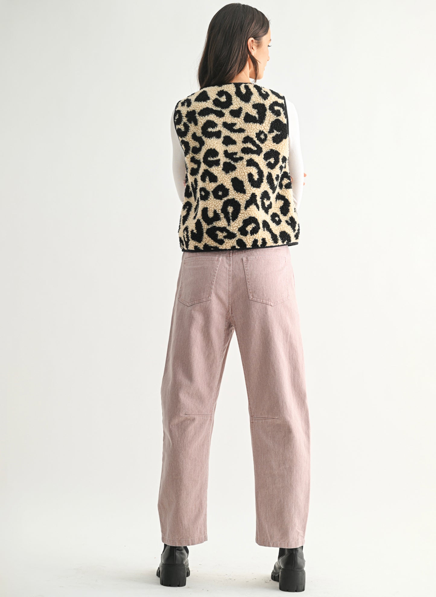 Wishlist Leopard Button-up Fleece Vest - Leopard available at The Good Life Boutique