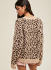 Wishlist Leopard Knit Sweater - Brown Combo available at The Good Life Boutique