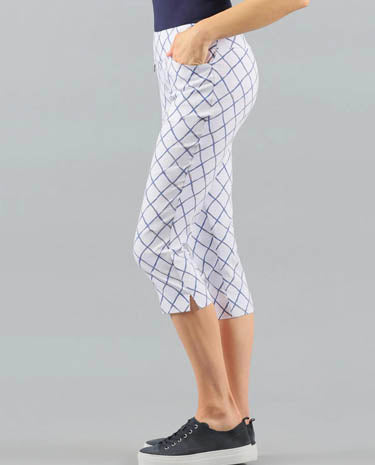 Lisette Lisette - Belvedere Print 21.5" Capri With Pockets - Indigo available at The Good Life Boutique