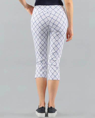 Lisette Lisette - Belvedere Print 21.5" Capri With Pockets - Indigo available at The Good Life Boutique