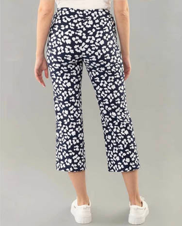 Lisette Lisette - Fortuna 25" Cropped Trouser - Navy/White available at The Good Life Boutique
