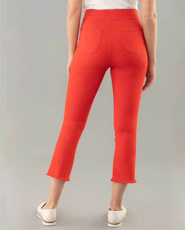 Lisette Lisette - Havana 25" Fringed Flair Pant - Red available at The Good Life Boutique
