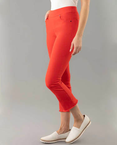 Lisette Lisette - Havana 25" Fringed Flair Pant - Red available at The Good Life Boutique