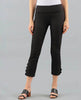 Lisette Lisette - Jupiter Fabric 26" Cropped Pant With Ric Rac - Black available at The Good Life Boutique