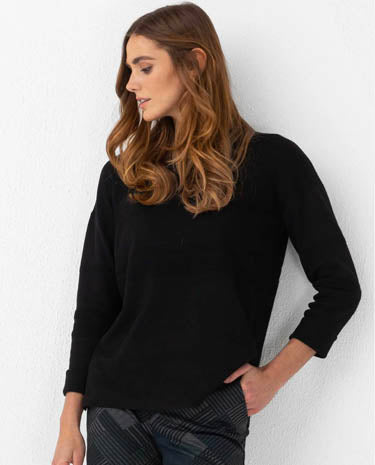 Lisette Lisette - Lia Fabric 26" Pullover - Black available at The Good Life Boutique