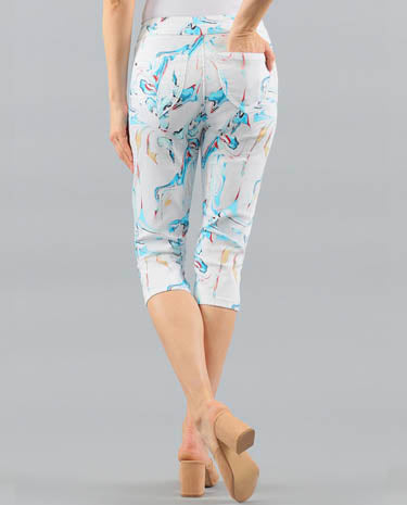 Lisette Lisette - Maisie Print 19" Capri With 5 Pockets - Multi-Tone available at The Good Life Boutique