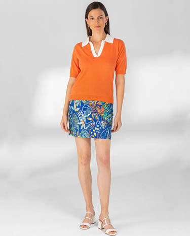 Lisette Lisette - SKORT Mariane Print 18" W/5 Pockets - Multi Tone available at The Good Life Boutique