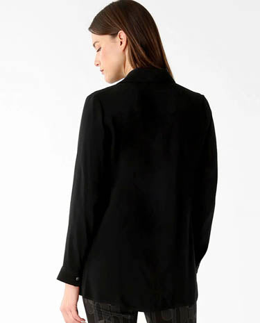 Lisette Lisette - Molly Fabric 28" Blouse With Side Buttons - Black available at The Good Life Boutique