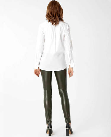 Lisette Lisette - Verona Pleather 31" Straight Pant - Olive available at The Good Life Boutique
