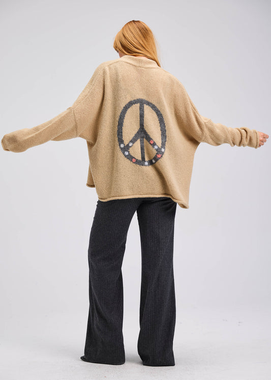 Zaket & Plover Zaket & Plover - Lofty Peace Cardi - Honey available at The Good Life Boutique