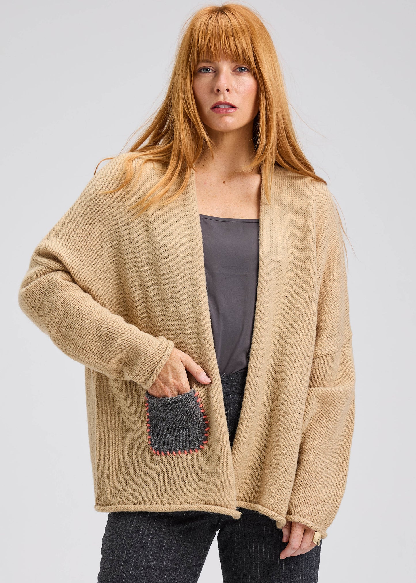 Zaket & Plover Zaket & Plover - Lofty Peace Cardi - Honey available at The Good Life Boutique