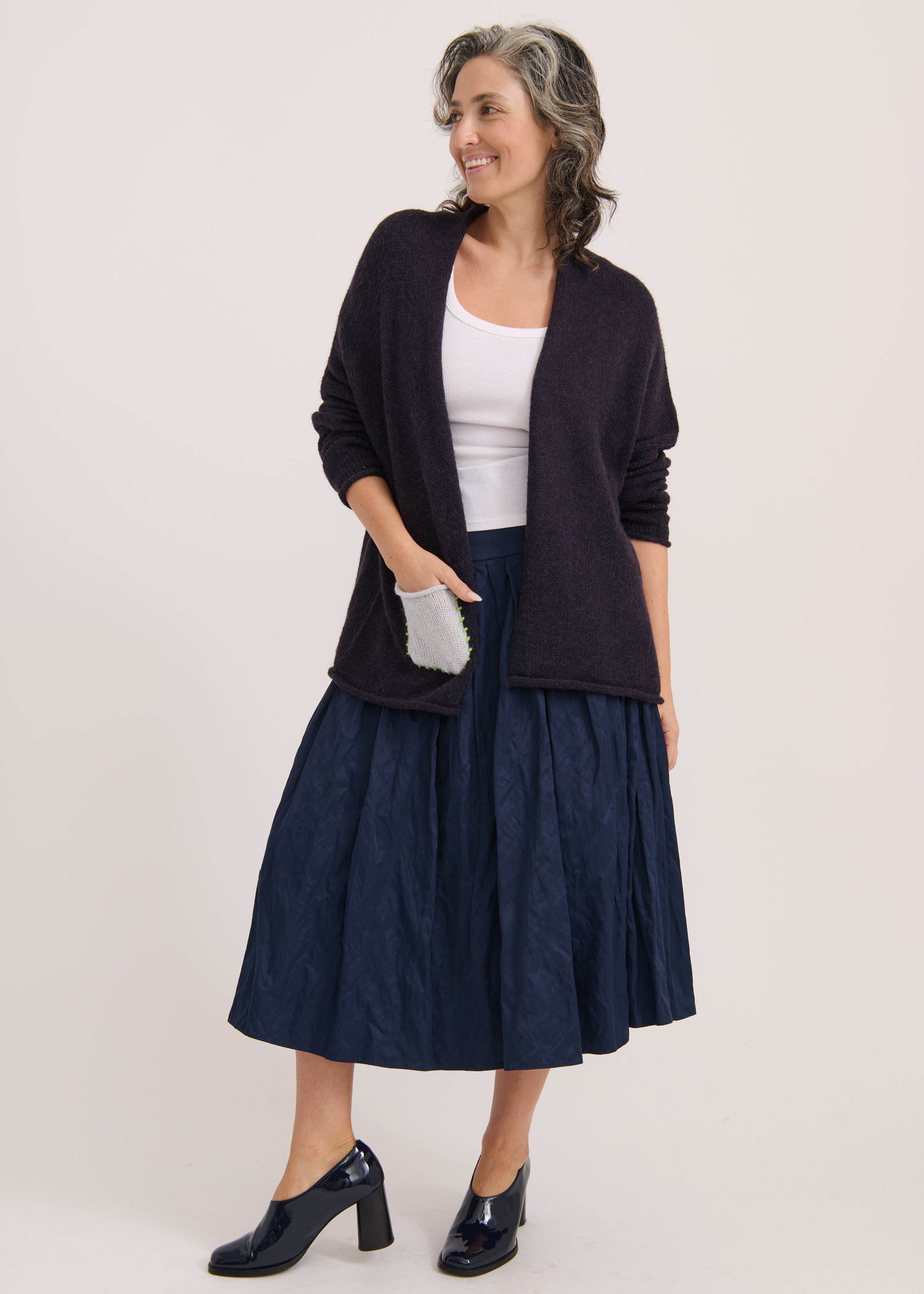 Zaket & Plover Zaket & Plover - Lofty Peace Cardi - Navy available at The Good Life Boutique