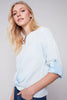Charlie B Charlie B - Long Sleeve Shirt With Button & Knot - Sky available at The Good Life Boutique