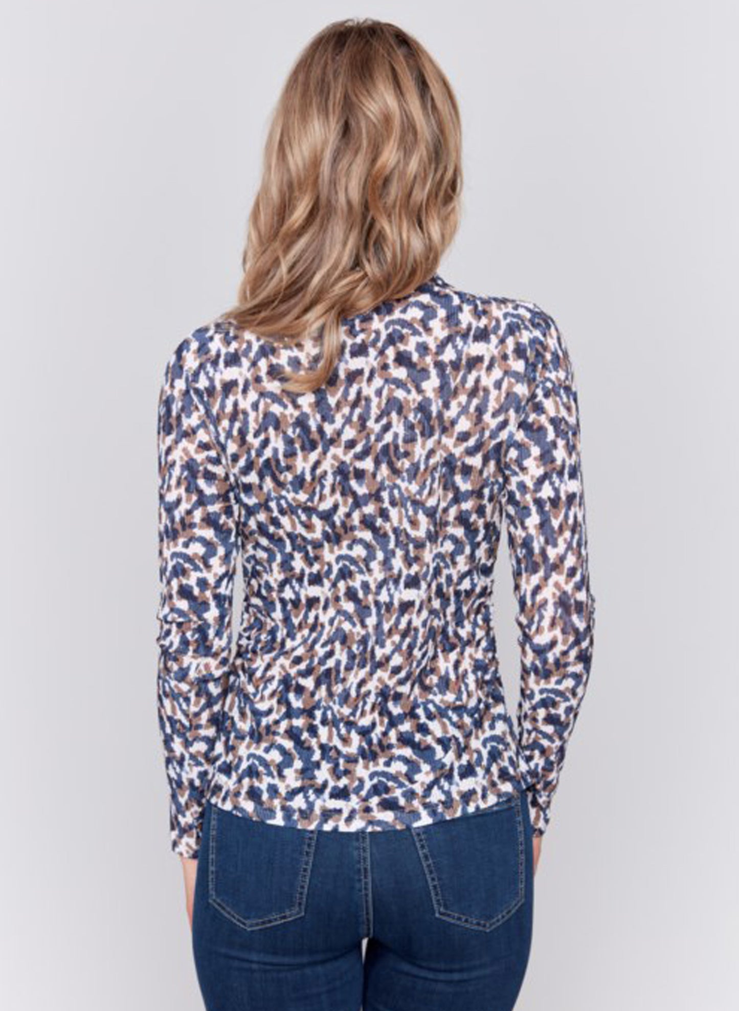 Charlie B Charlie B - Long Sleeve Mock Neck Top - Safari available at The Good Life Boutique