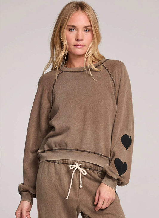 Saltwater Luxe Saltwater Luxe Long Sleeve Kevvy Pullover - Olive available at The Good Life Boutique