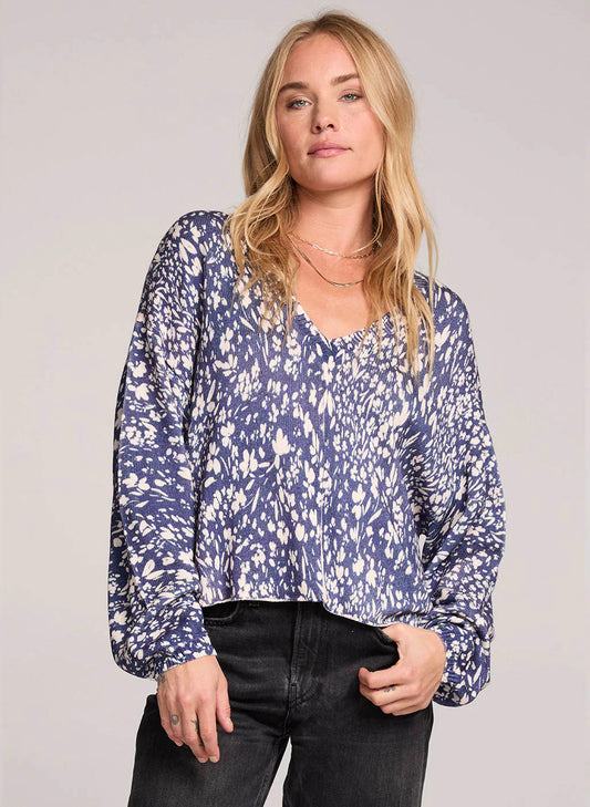 Saltwater Luxe Saltwater Luxe Long Sleeve Sweater - Azure Blue available at The Good Life Boutique